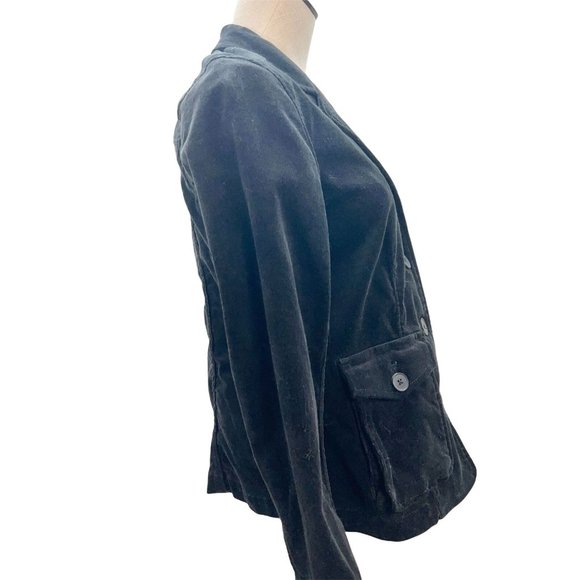Relativity Womens Small Black Corduroy Button Up Jacket Pockets - Picture 5 of 8